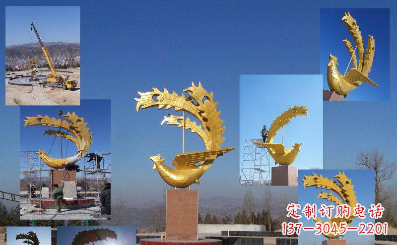 河南凤凰金色雕塑——展现凤凰之美
