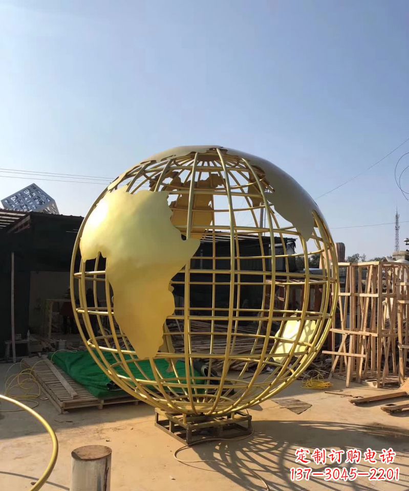 河南不锈钢金属地球仪雕塑一种视觉美学的精美艺术