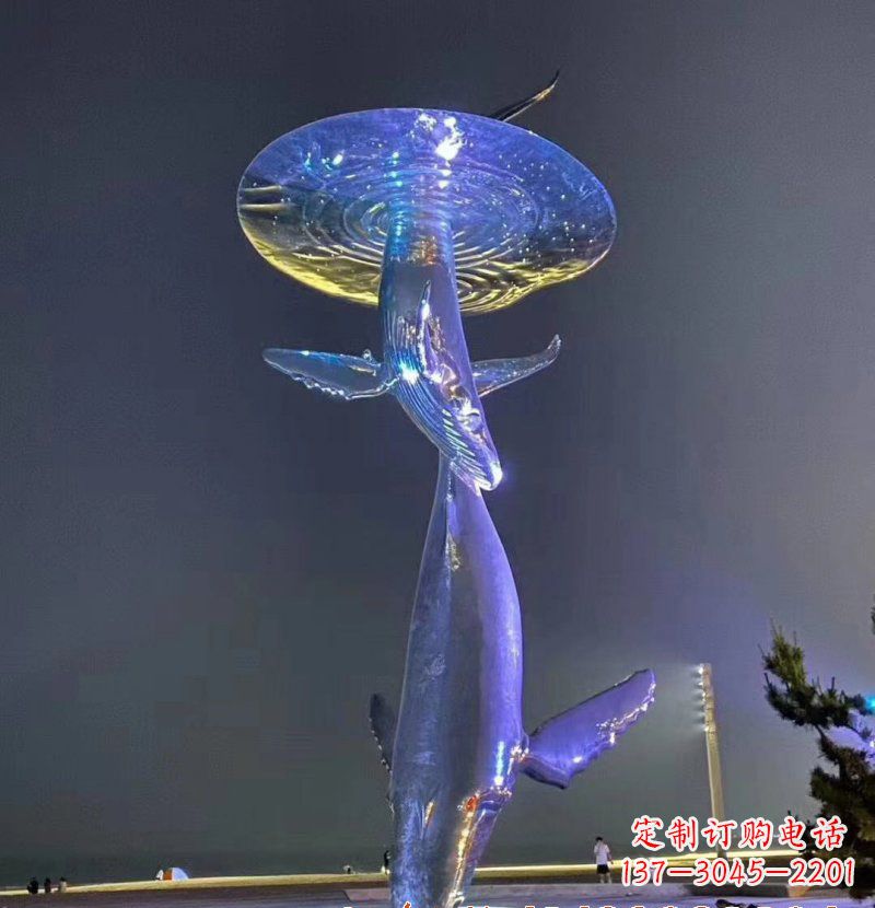 河南不锈钢鲸鱼雕塑——传承着海洋的精灵魅力