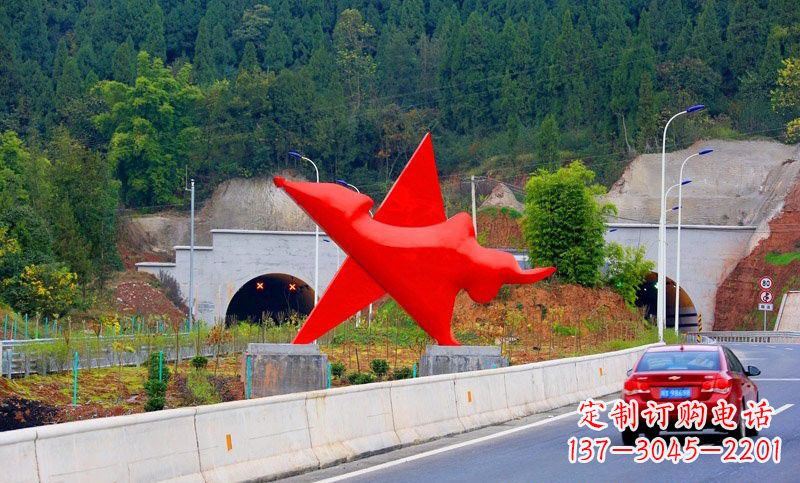 河南不锈钢五角星雕塑标志着和平与希望