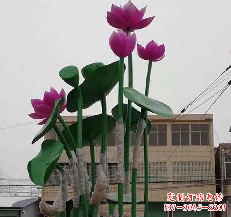 河南不锈钢荷花雕塑——精美绝伦