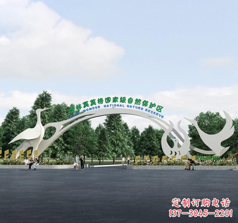 河南不锈钢景区拱门雕塑精美绝伦