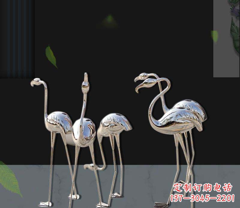 河南不锈钢镜面火烈鸟雕塑1