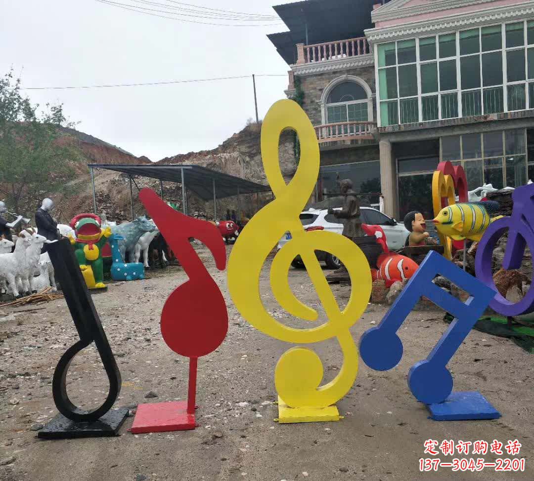 河南不锈钢烤漆音符雕塑
