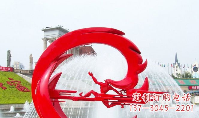 河南夸父的传奇不锈钢雕塑