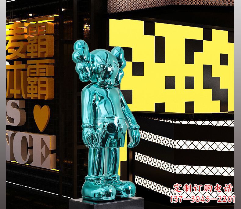 河南不锈钢蓝色机器人雕塑引领未来的艺术品