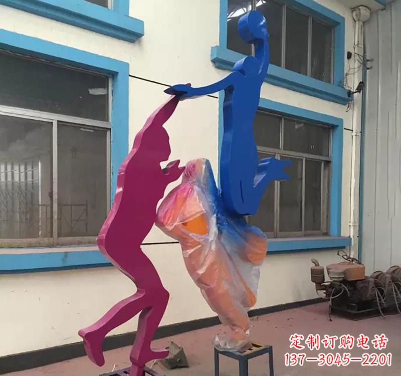 河南不锈钢篮球运动员雕塑纪念篮球运动传奇