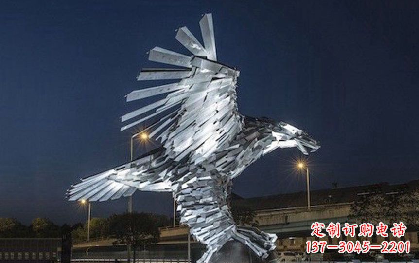 河南不锈钢老鹰抓球广场景观雕塑