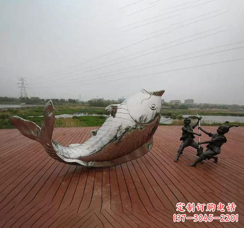 河南不锈钢鲤鱼雕塑