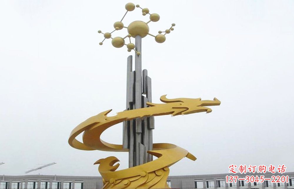 河南龙雕塑——点缀不锈钢城市景观