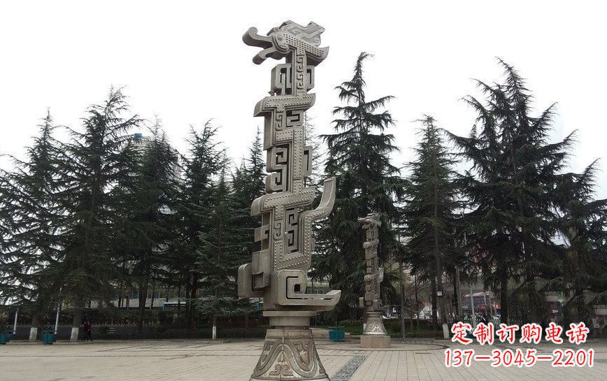 河南不锈钢龙柱雕塑引领公共景观