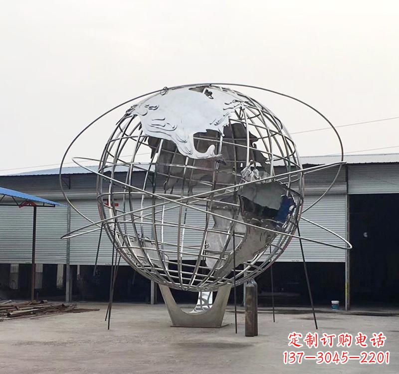 河南不锈钢制作的镂空地球雕塑