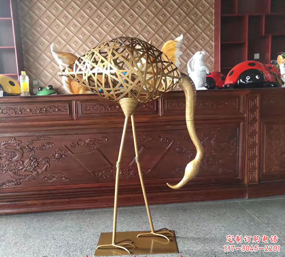 河南不锈钢丹顶鹤雕塑精美外形,传承中华文化