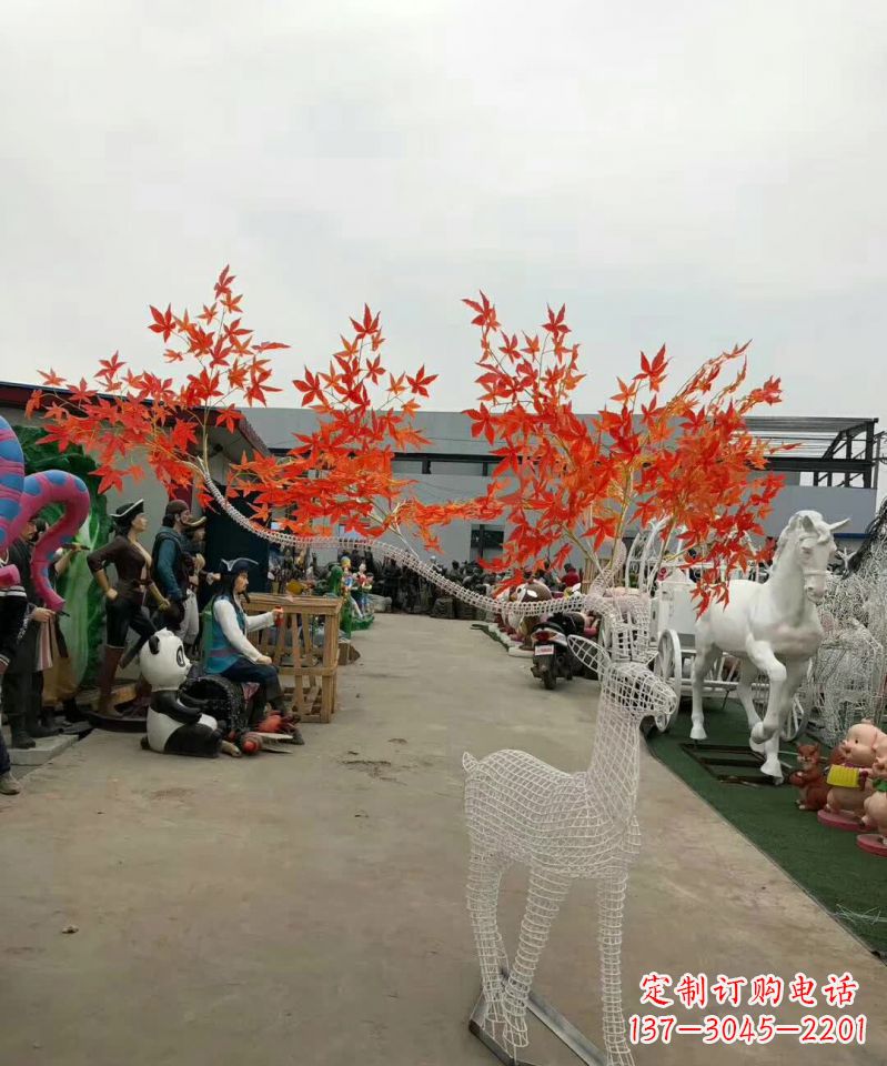 河南不锈钢麋鹿雕塑精美的艺术品