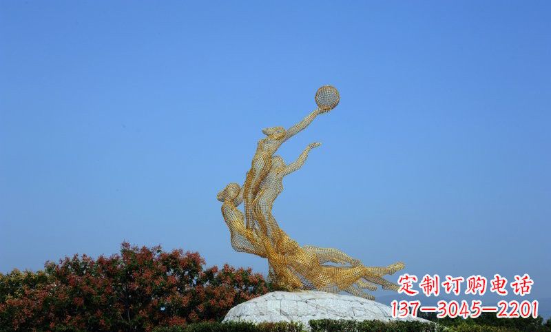 河南精致的不锈钢女排雕塑