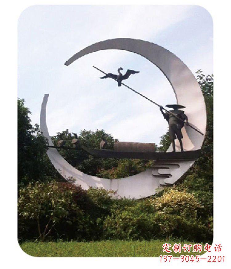 河南不锈钢鸬鹚雕塑
