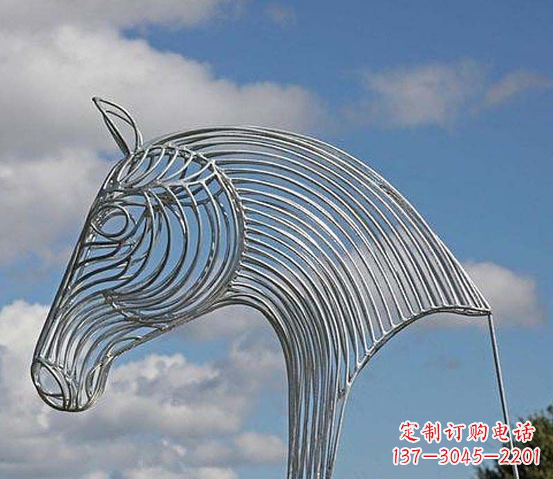 河南不锈钢马头抽象雕塑