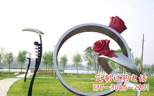 河南不锈钢玫瑰花戒指精致雕塑之美