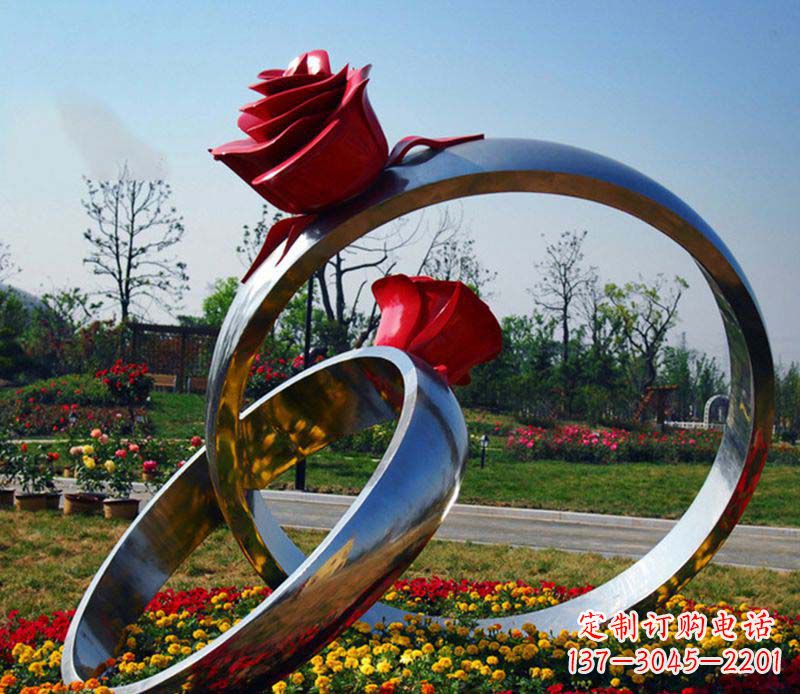 河南不锈钢玫瑰戒指精美的艺术品