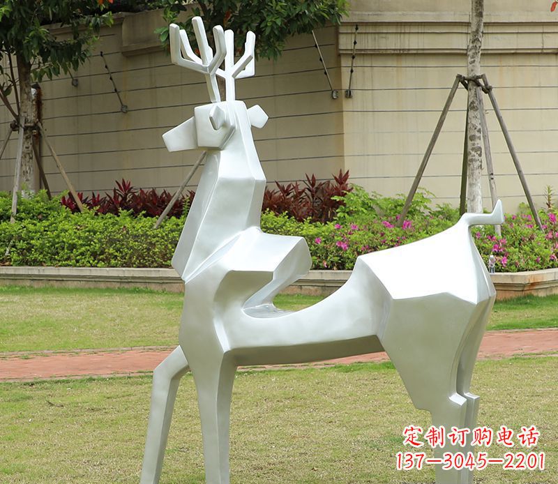 河南不锈钢美陈动物鹿 