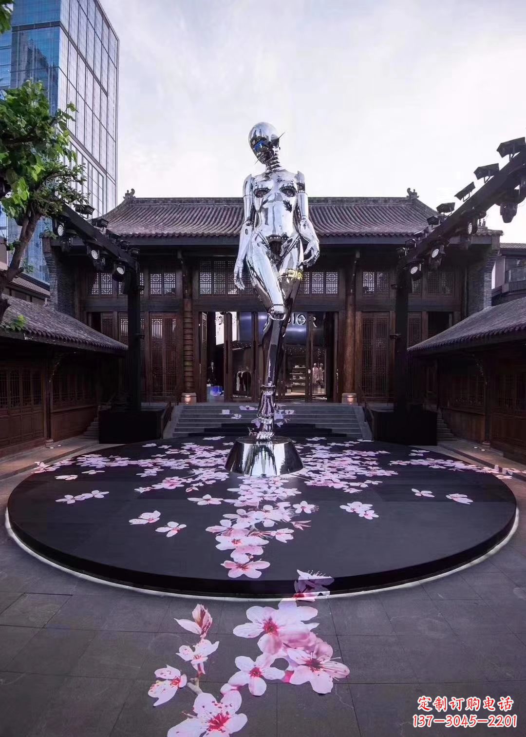 河南不锈钢美女雕塑 大型城市景观人物雕塑