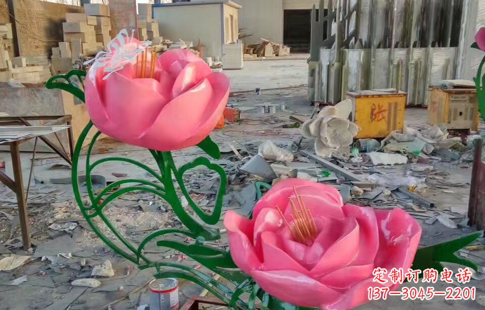 河南精美牡丹雕塑点缀景观