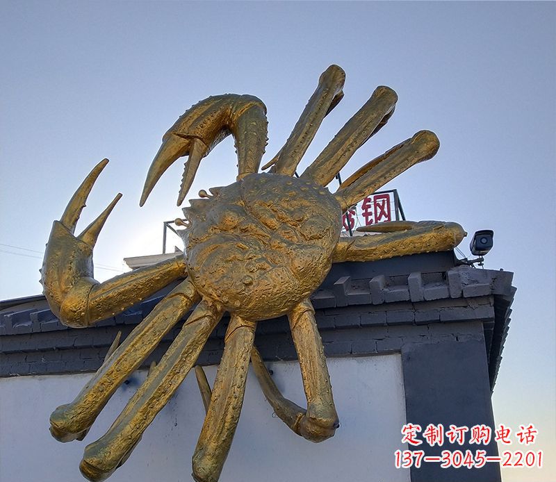 河南不锈钢螃蟹雕塑精美而又经久不衰