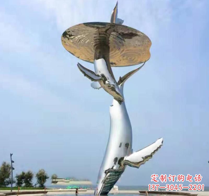 河南不锈钢海豚雕塑精美的艺术品