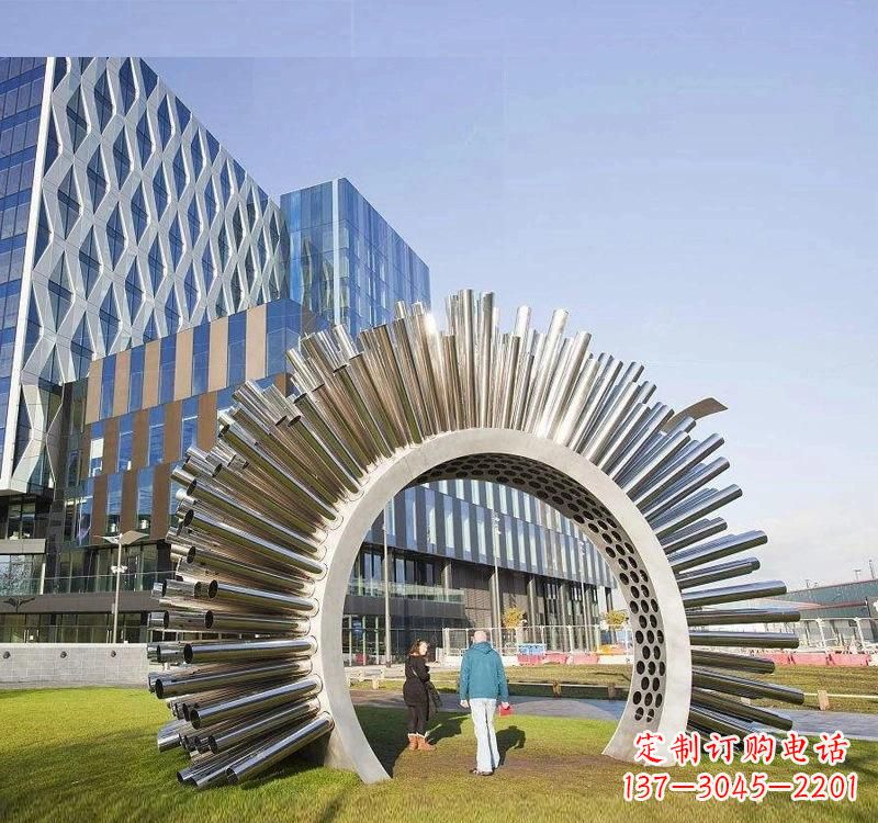 河南不锈钢拱门雕塑高雅典雅的艺术