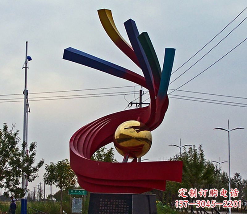 河南不锈钢飘带广场景观