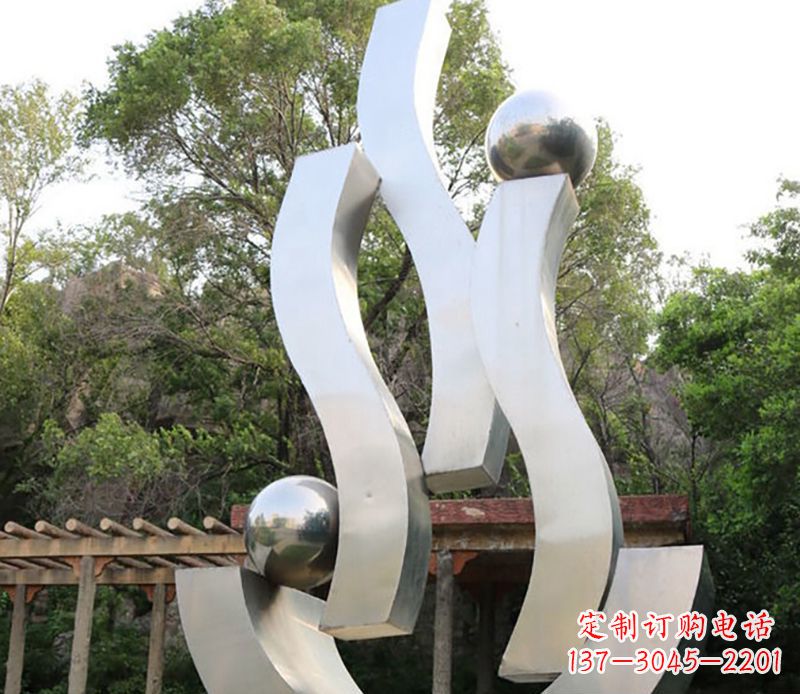 河南景观雕塑现代不锈钢飘带