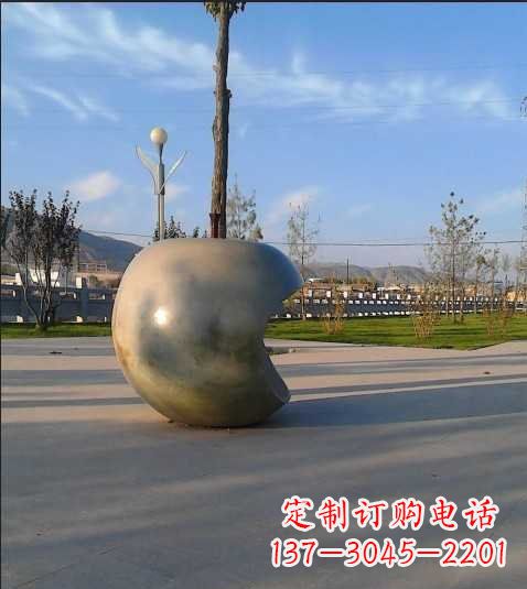 河南不锈钢苹果广场雕塑 (2)