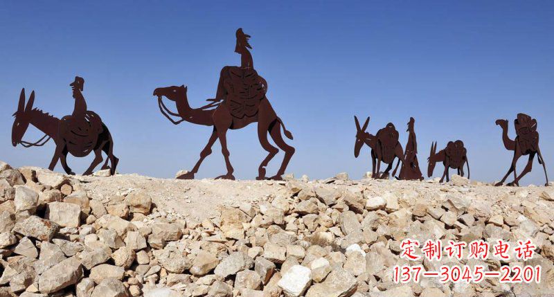 河南不锈钢骆驼雕塑传承古代传统