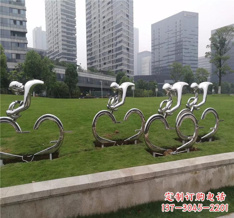 河南不锈钢自行车雕塑美丽的艺术绽放
