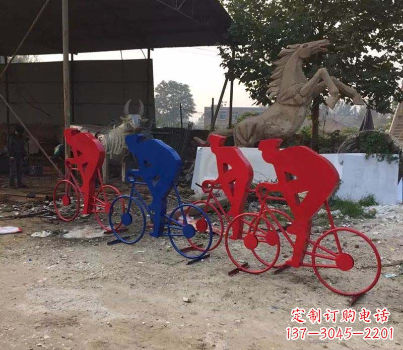 河南不锈钢骑自行车雕塑一种经典的艺术形式