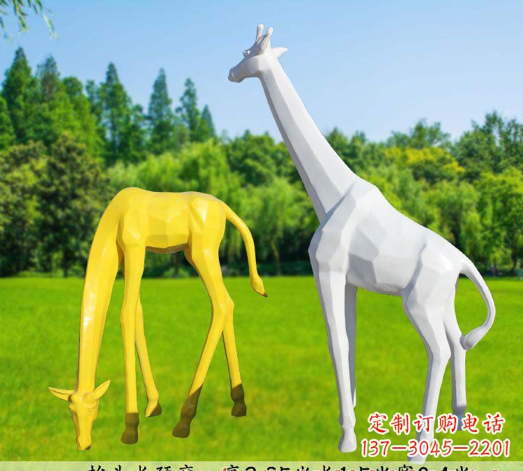 河南不锈钢长颈鹿雕塑完美结合美丽与耐久