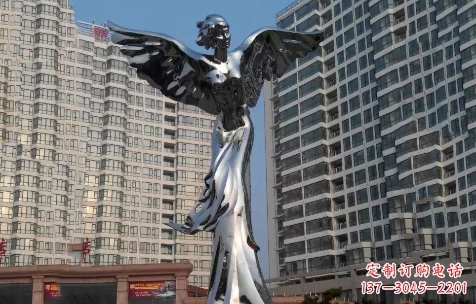 河南不锈钢人物天使雕塑