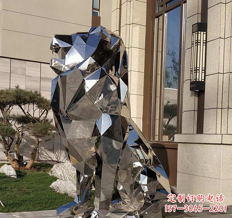 河南不锈钢商场狮子雕塑