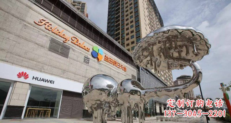 河南不锈钢门前的大象雕塑
