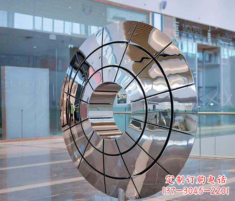 河南不锈钢圆环雕塑——精美的艺术精品