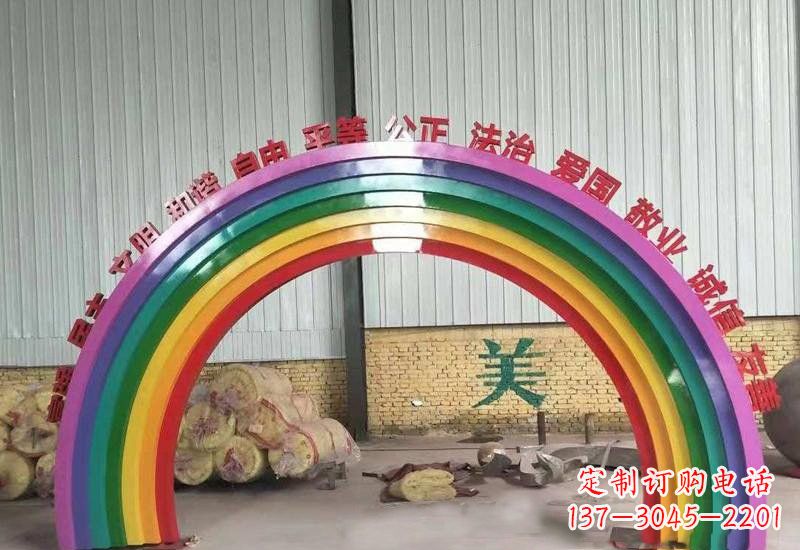 河南表达不锈钢社会主义核心价值观的彩虹拱门雕塑