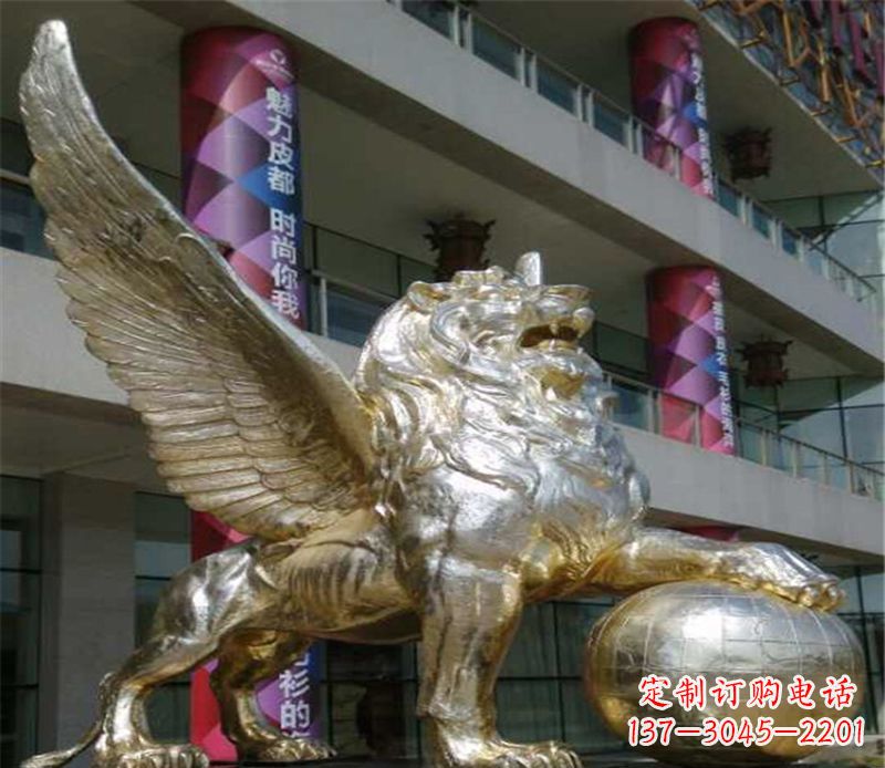 河南不锈钢狮子雕塑象征力量与美