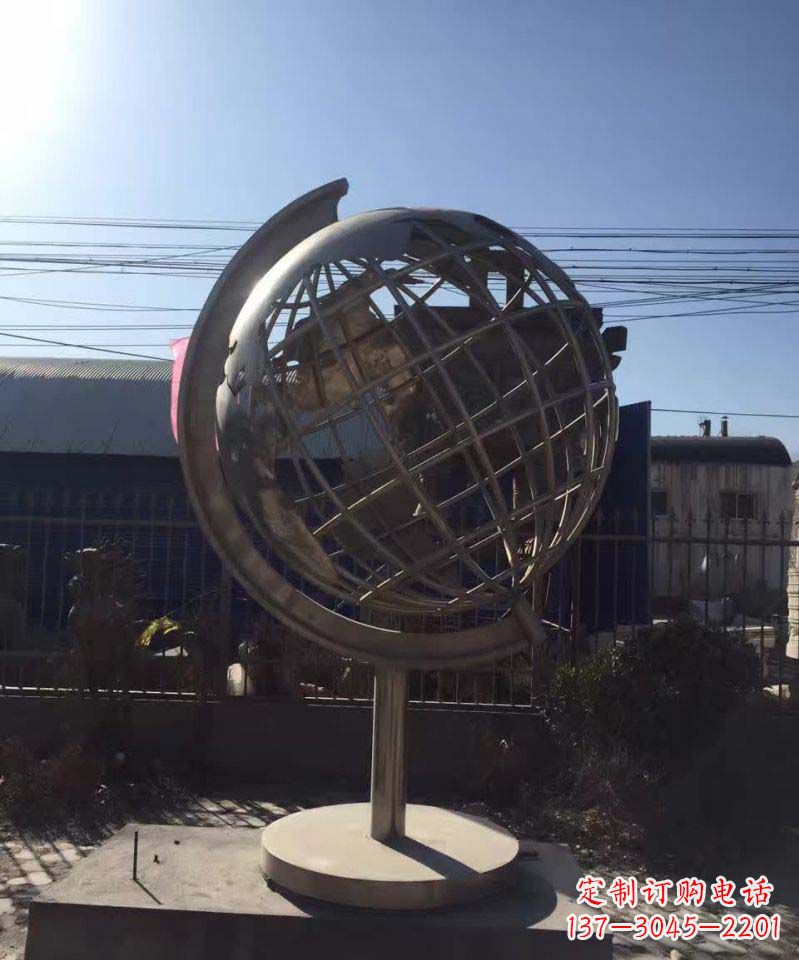 河南不锈钢室内景观地球仪雕塑