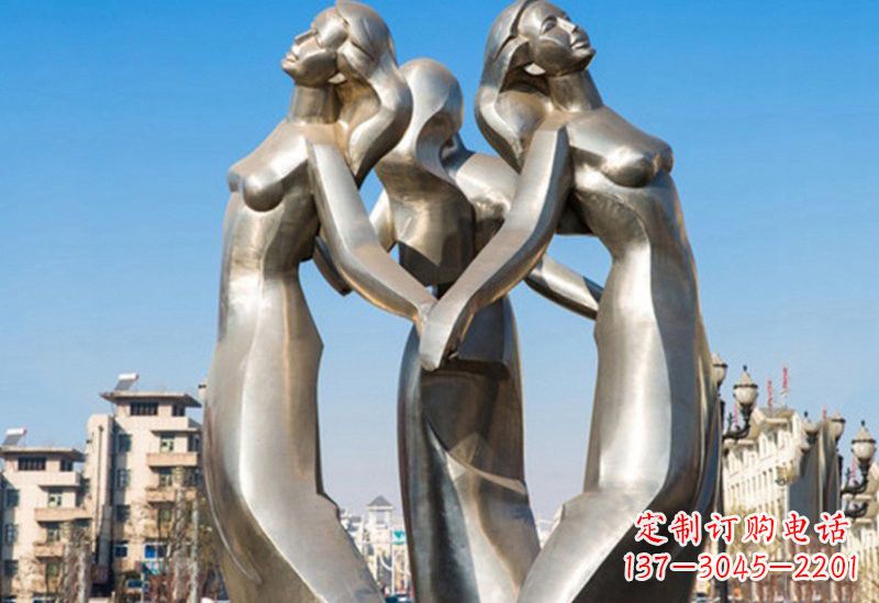 河南不锈钢女孩雕塑