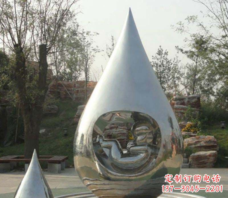 河南不锈钢水滴雕塑精致简约的艺术之美