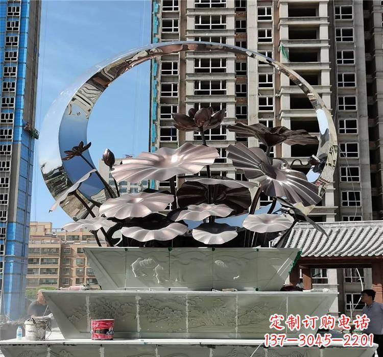 河南不锈钢荷花雕塑把宁静的自然融入城市