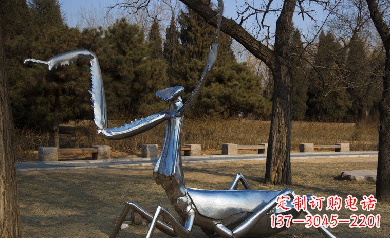 河南不锈钢螳螂园林景观雕塑