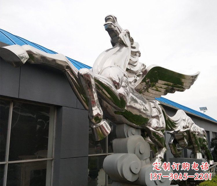 河南不锈钢飞马城市雕塑展现城市精神