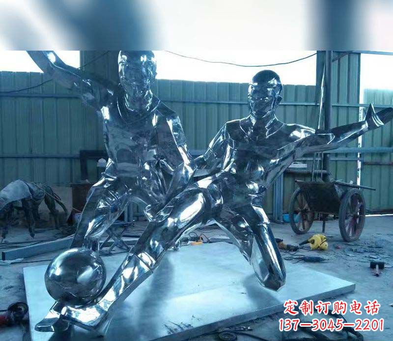 河南不锈钢足球雕塑精美的足球景观
