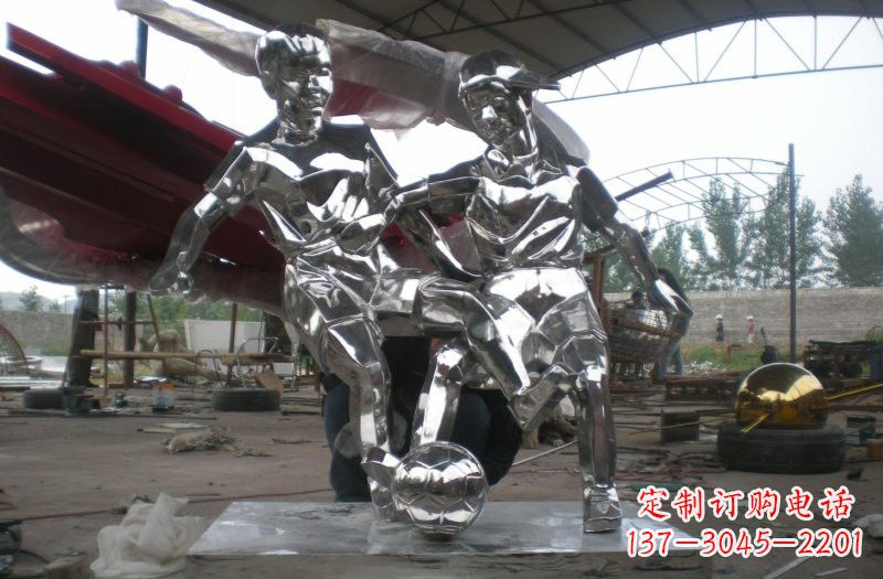 河南不锈钢足球雕塑精美的艺术品